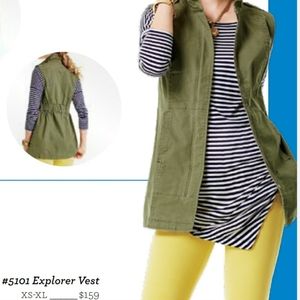 Cabi Army Green Jacket Explorer Vest M